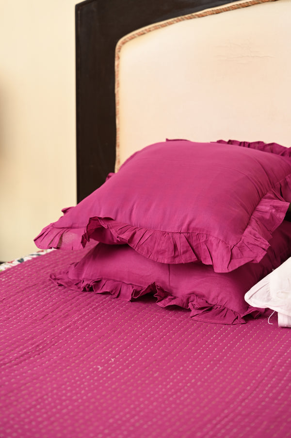 Ruchira Ruffled Cotton Cushion Cover