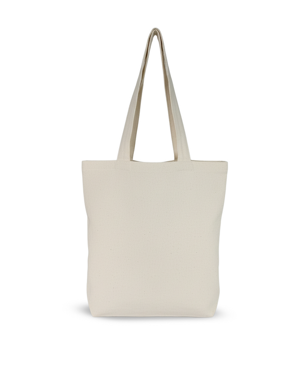 Yukti Ivory Canvas Tote Bag for Women & Men | 15x14.5x4 Inch Cotton Shoulder Bag | With & Without Zipper | 14L Capacity, Office, College, Travel, Shopping Bag
